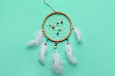 Turkuaz arka planda güzel bir düş kapanı