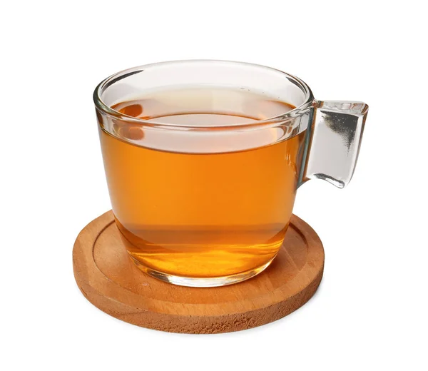 Чашка Горячего Зеленого Чая Белом Фоне — стоковое фото