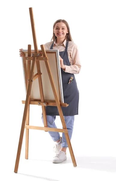Drawing Teacher Easel White Background — Stock Photo, Image
