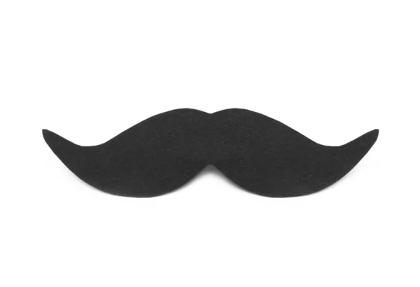 Moustache Papier Noir Isolée Sur Fond Blanc — Photo