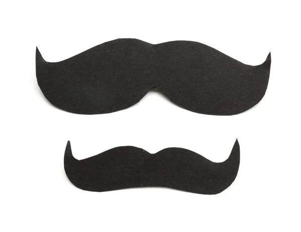 Moustaches Papier Sur Fond Blanc — Photo