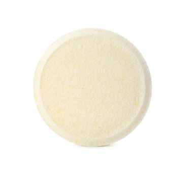 Beyaz arkaplanda izole edilmiş sarı çözünür tablet