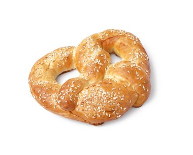 Beyaz arka plan üzerinde izole lezzetli simit