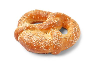 Beyaz arka plan üzerinde izole lezzetli simit