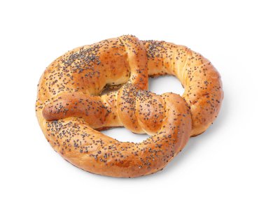 Beyaz arka plan üzerinde izole lezzetli simit