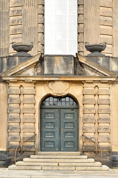 View Old Building Wooden Door Steps — Stock Photo, Image