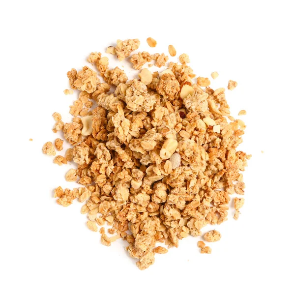 Heap Tasty Granola White Background — Stock Photo, Image