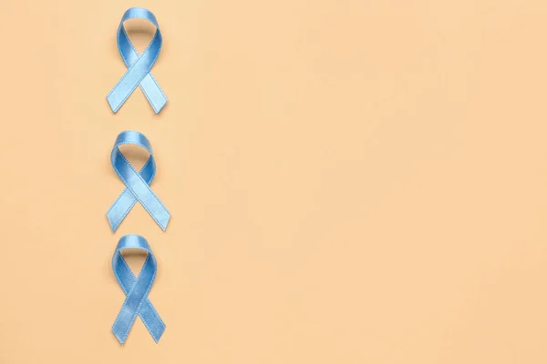 Blue Awareness Ribbons Color Background Prostate Cancer Concept — Stock Photo, Image