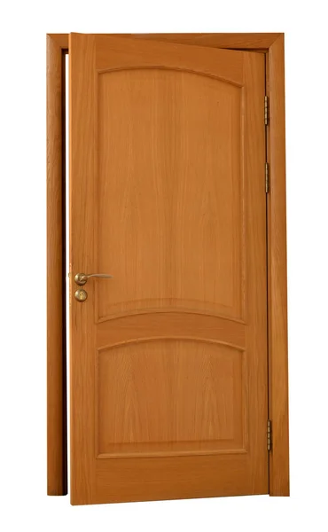白地に木製の扉 — ストック写真