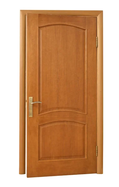 Drzwi Drewniane Białym Tle — Zdjęcie stockowe