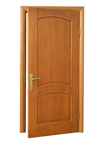 Drzwi Drewniane Białym Tle — Zdjęcie stockowe
