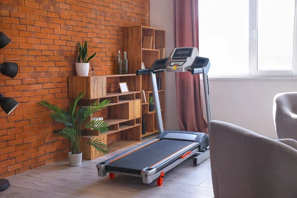 Interior Living Room Modern Treadmill — Fotografia de Stock
