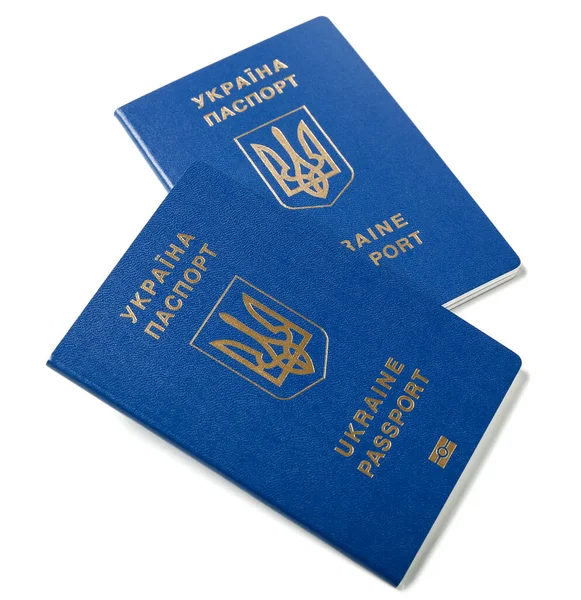 Pasaportes Ucranianos Sobre Fondo Blanco —  Fotos de Stock