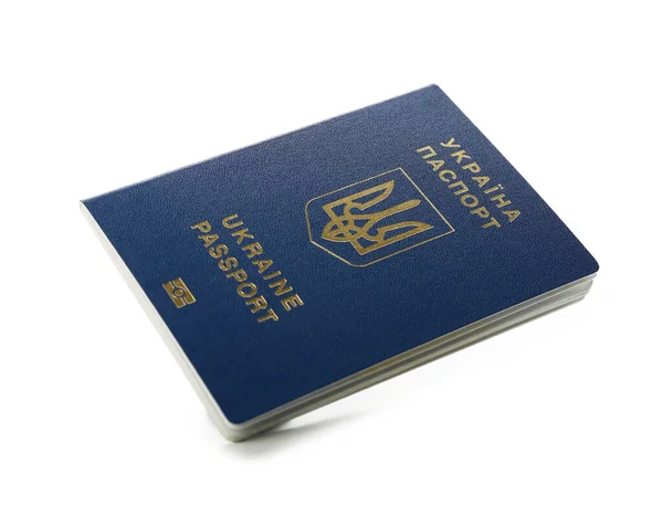 Pasaporte Ucraniano Sobre Fondo Blanco — Foto de Stock