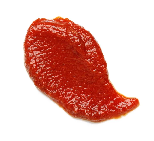 Próbka Smacznej Pasty Pomidorowej Izolowanej Białym Tle — Zdjęcie stockowe