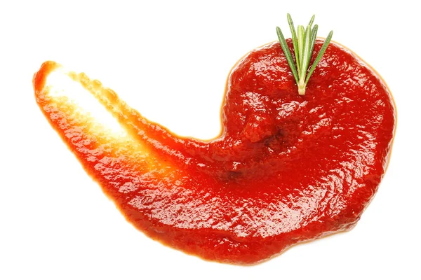 在白色背景上分离的美味番茄酱样本 — 图库照片