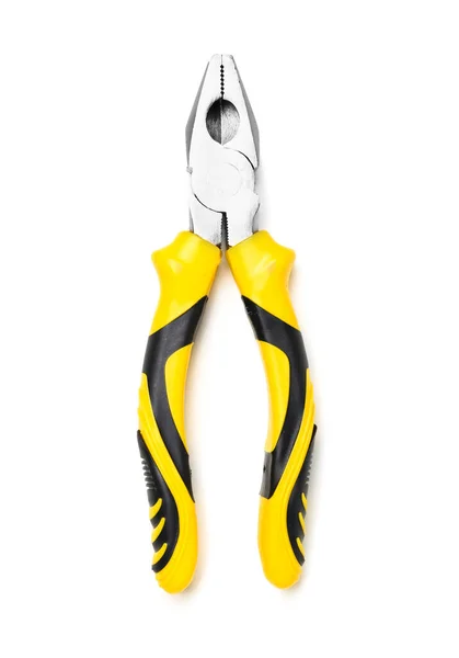 Yellow Pliers Isolated White Background — Stock Photo, Image