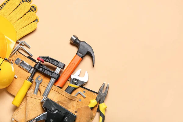 Pliers Belt Tools Beige Background — Stock Photo, Image