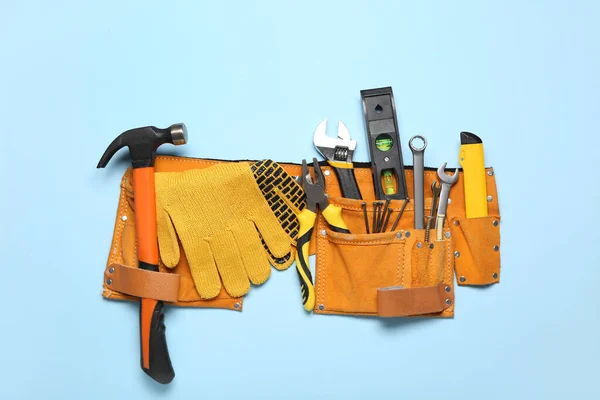 Pliers Belt Tools Blue Background — Stock Photo, Image