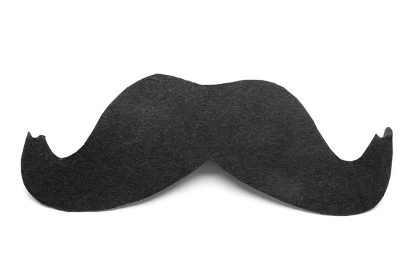 Mustache Papel Negro Aislado Sobre Fondo Blanco — Foto de Stock