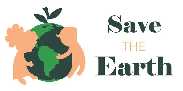 Banner World Earth Day Children Planet — Stock Vector
