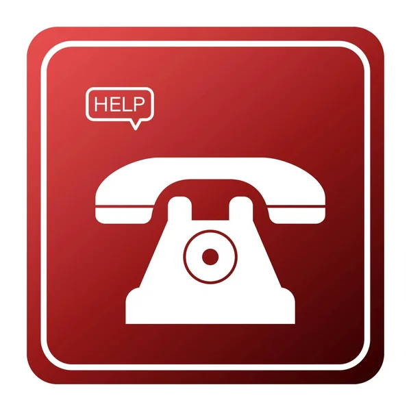 Telefone Com Palavra Ajuda Fundo Branco — Vetor de Stock