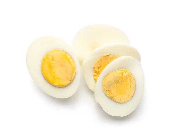 Sliced Boiled Egg Isolated White Background — Stock Photo, Image