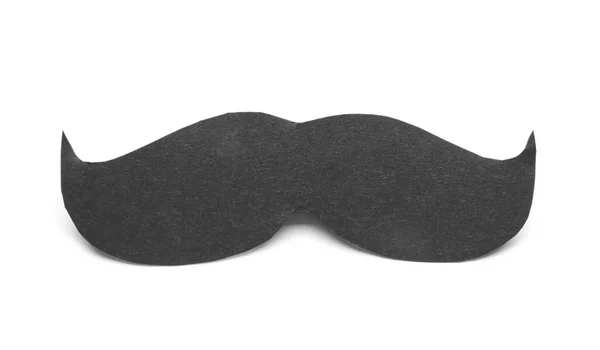 Mustache Papel Negro Aislado Sobre Fondo Blanco — Foto de Stock