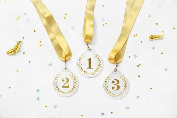 Prize Medals Stars White Background — Stock Photo, Image