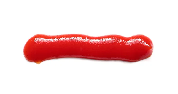 Spilld Välsmakande Ketchup Isolerad Vit Bakgrund — Stockfoto