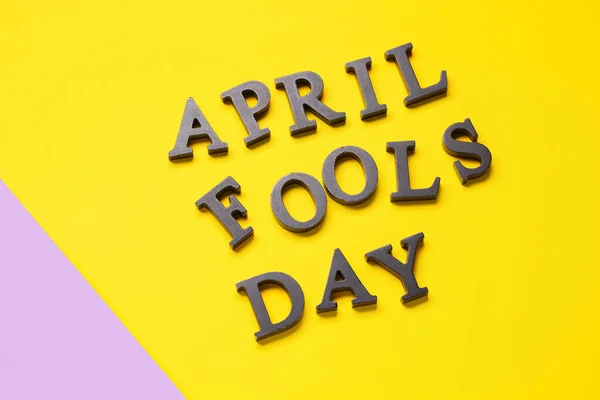 Tekst April Fools Dag Kleur Achtergrond — Stockfoto