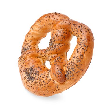 Beyaz arka plan üzerinde izole lezzetli simit