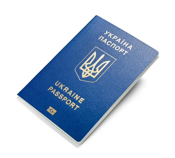 Ukrajinský Pas Bílém Pozadí — Stock fotografie