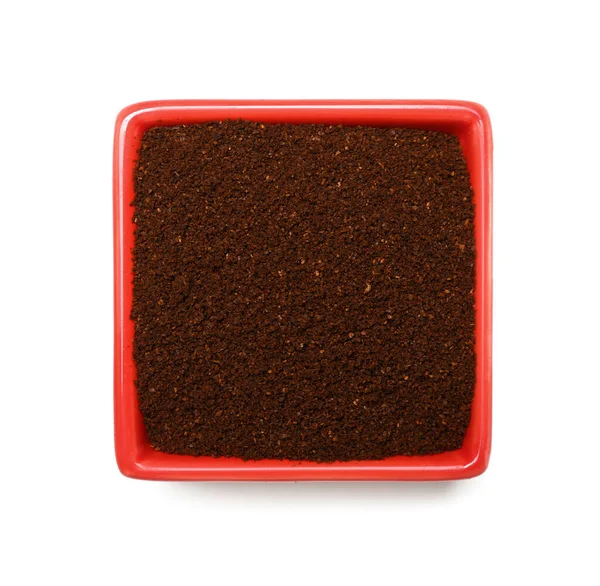 Miska Kawy Proszku Izolowana Białym Tle — Zdjęcie stockowe