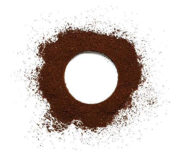 Ram Gjord Kaffe Pulver Isolerad Vit Bakgrund — Stockfoto