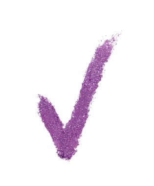 Beyaz arkaplanda mor göz farı işaretini işaretle