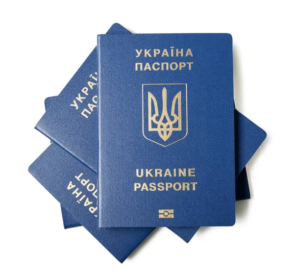 Pasaportes Ucranianos Sobre Fondo Blanco —  Fotos de Stock