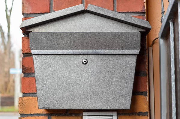 View Mailbox Brick Building Wall Closeup — Stock Photo, Image