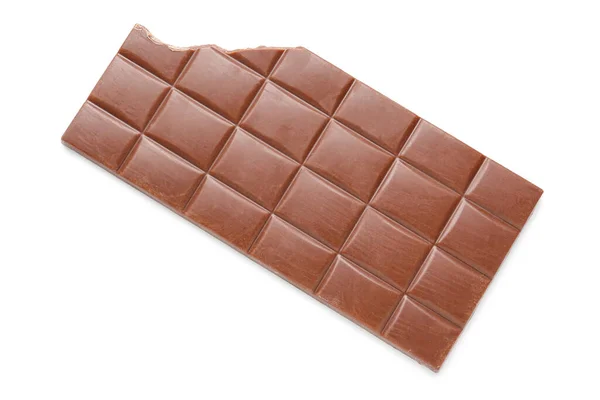 Deliziosa Barretta Cioccolato Isolata Sfondo Bianco — Foto Stock