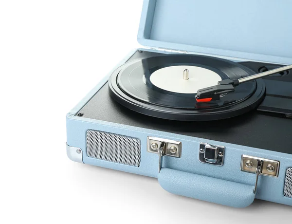 Record Player Vinyl Disk White Background Closeup — Stock Photo, Image