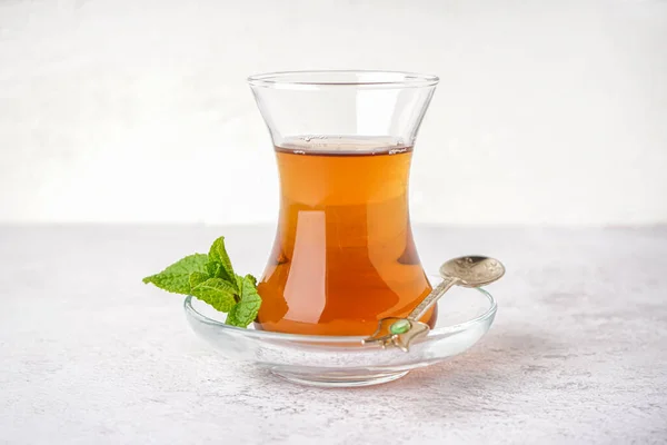 Glass Turkish Tea White Background — Stock Photo, Image