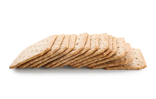Gustosi Cracker Isolati Sfondo Bianco — Foto Stock