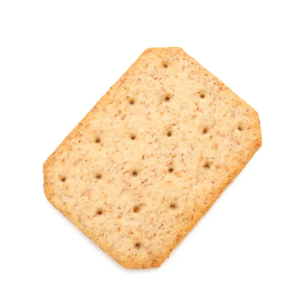 Smaczny Cracker Izolowana Białym Tle — Zdjęcie stockowe