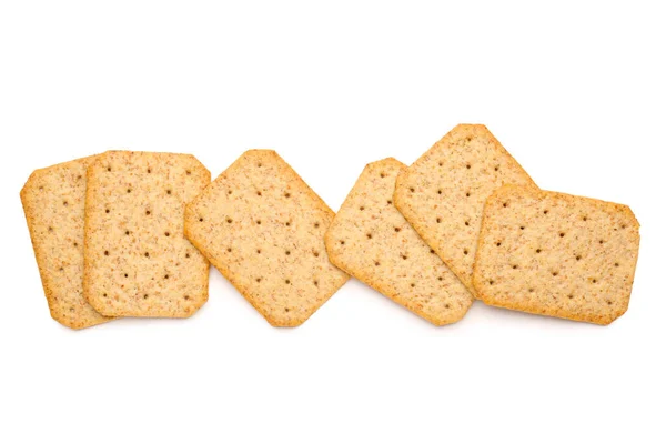 Tasty Crackers Isolated White Background — Stock Photo, Image