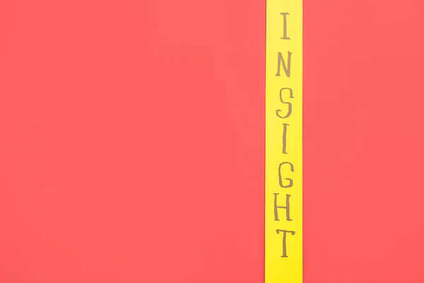 Paper Word Insight Red Background — Stock Photo, Image
