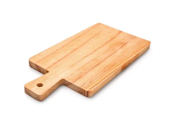 New Wooden Cutting Board Isolated White Background — Stock Photo, Image
