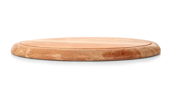 Deska Pizzy Drewnianej Białym Tle — Zdjęcie stockowe