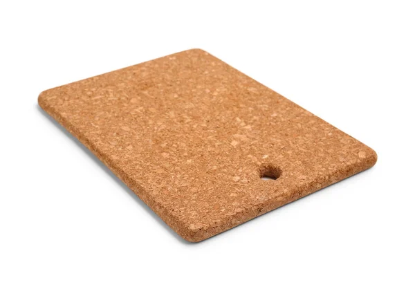 Cork Cutting Board White Background — Stock Photo, Image