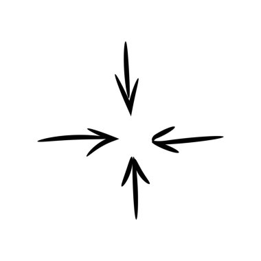 Beyaz arkaplanda siyah oklar