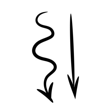 Beyaz arkaplanda siyah oklar